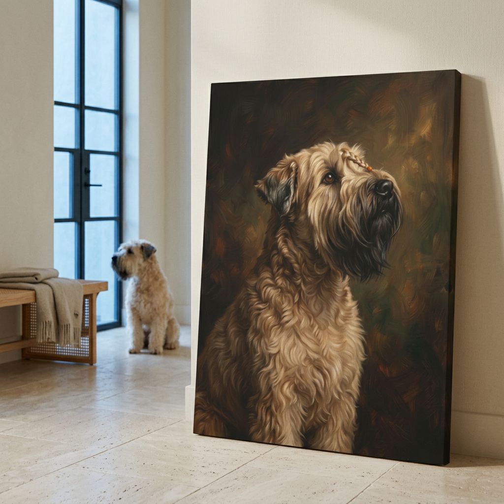 A custom portrait printed on stretched matte canvas.