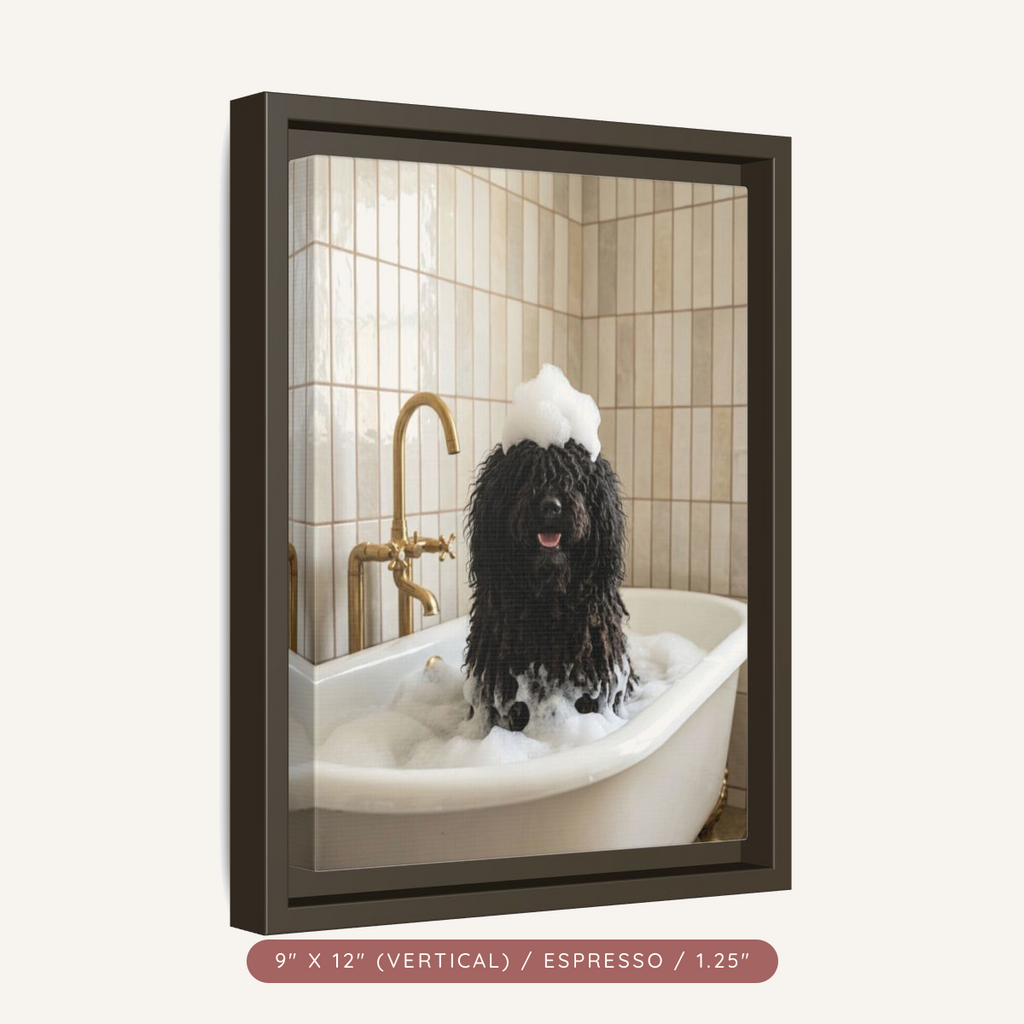 Custom Bath Portrait, Framed Matte Canvas — Bubble Bath Bliss — view 6