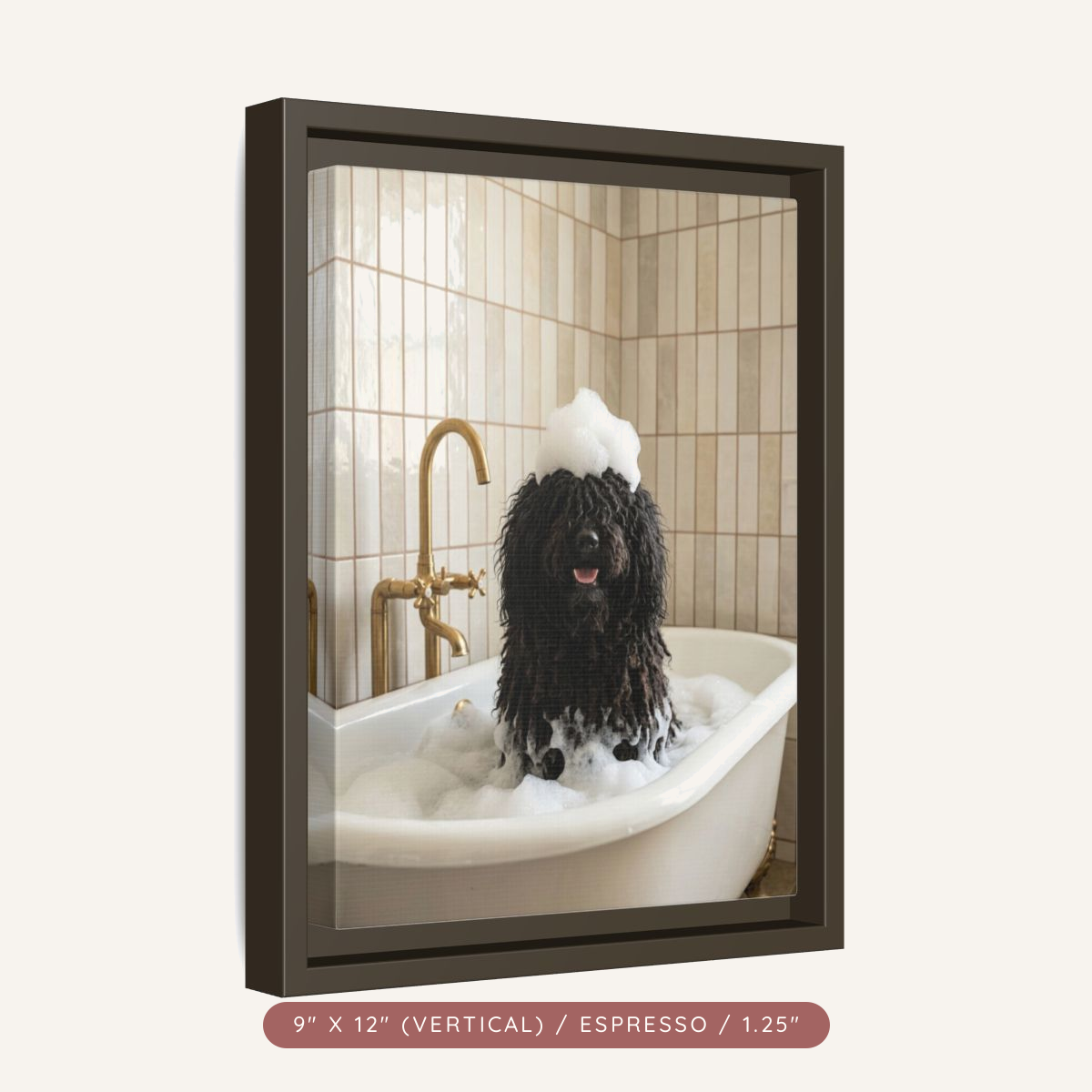 Custom Bath Portrait, Framed Matte Canvas — Bubble Bath Bliss — view 6