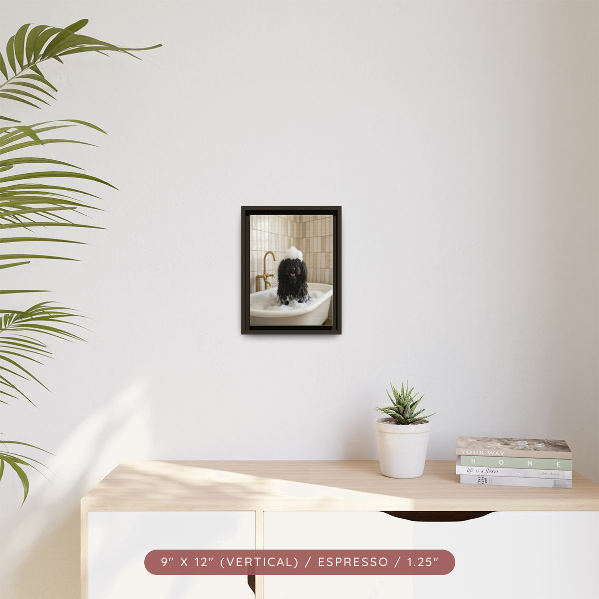 Custom Bath Portrait, Framed Matte Canvas — Bubble Bath Bliss — view 10