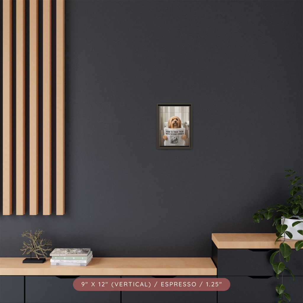 Custom Pet Portrait on Matte Canvas, Framed — The Bathroom Reader — view 14