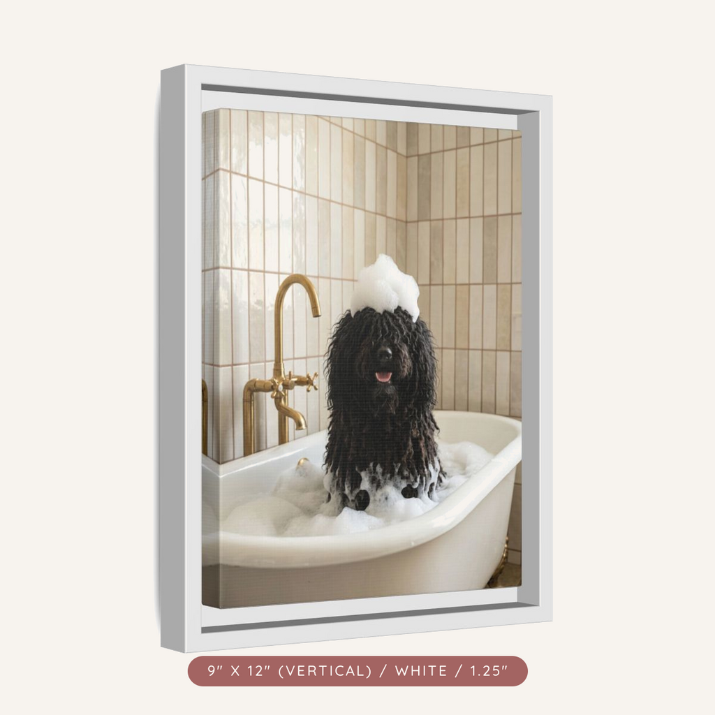 Custom Bath Portrait, Framed Matte Canvas — Bubble Bath Bliss — view 9