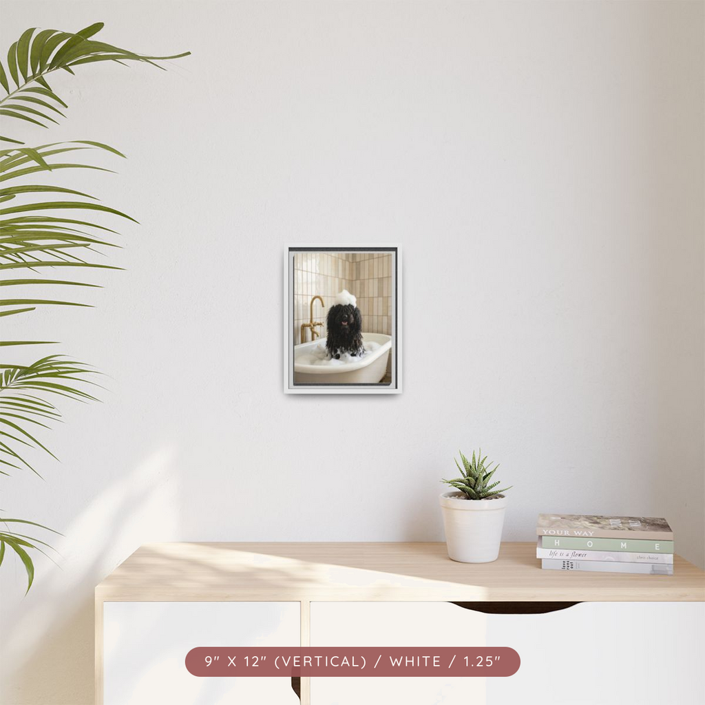 Custom Bath Portrait, Framed Matte Canvas — Bubble Bath Bliss — view 13