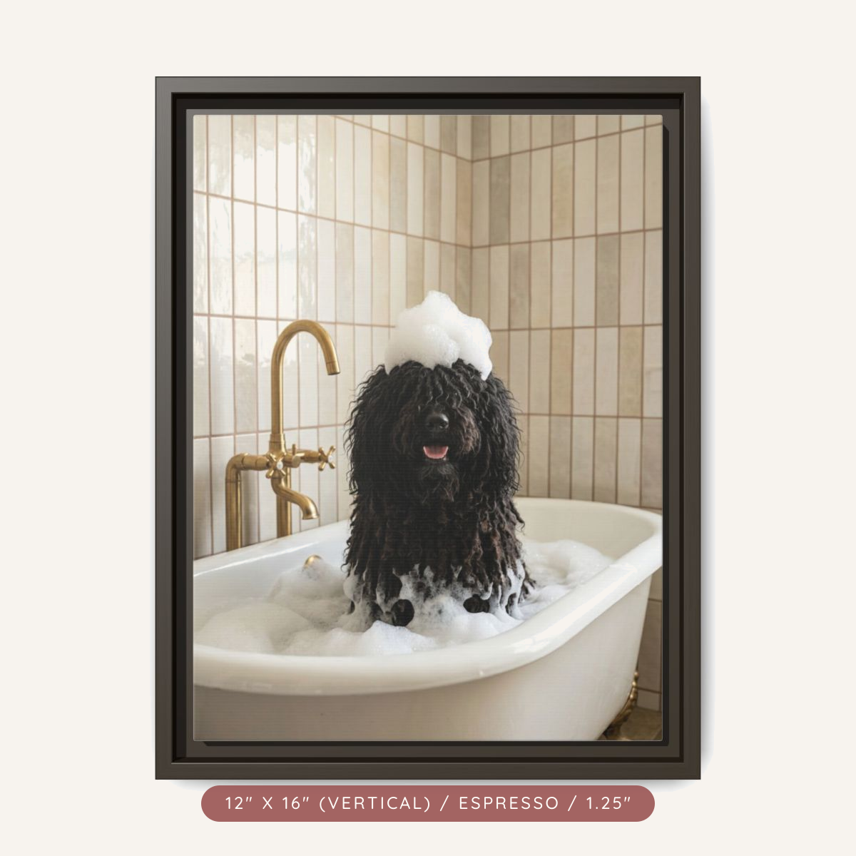 Custom Bath Portrait, Framed Matte Canvas — Bubble Bath Bliss — view 20