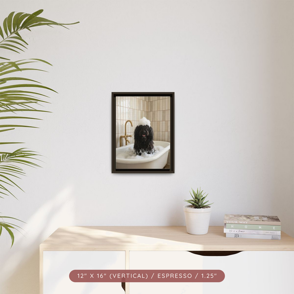 Custom Bath Portrait, Framed Matte Canvas — Bubble Bath Bliss — view 28