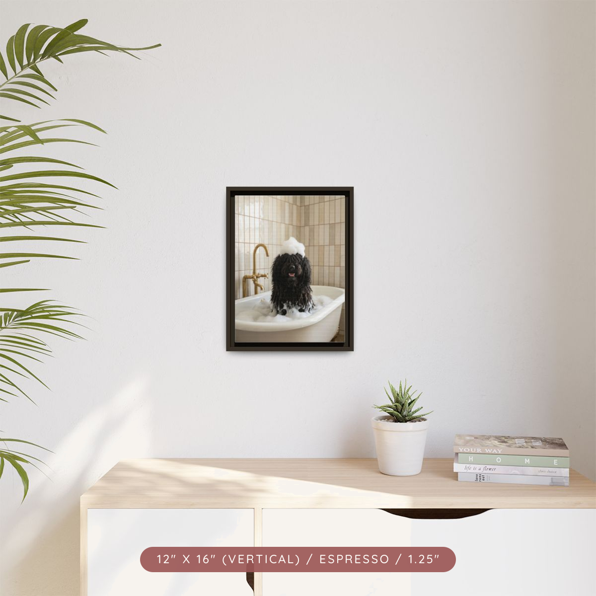 Custom Bath Portrait, Framed Matte Canvas — Bubble Bath Bliss — view 28