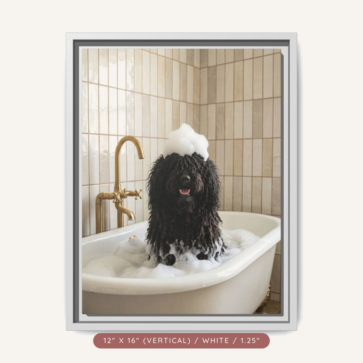 Custom Bath Portrait, Framed Matte Canvas — Bubble Bath Bliss — view 18