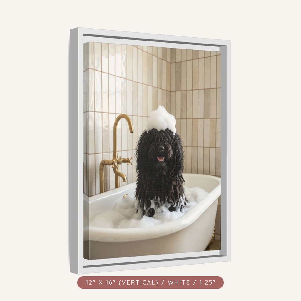 Custom Bath Portrait, Framed Matte Canvas — Bubble Bath Bliss — view 22