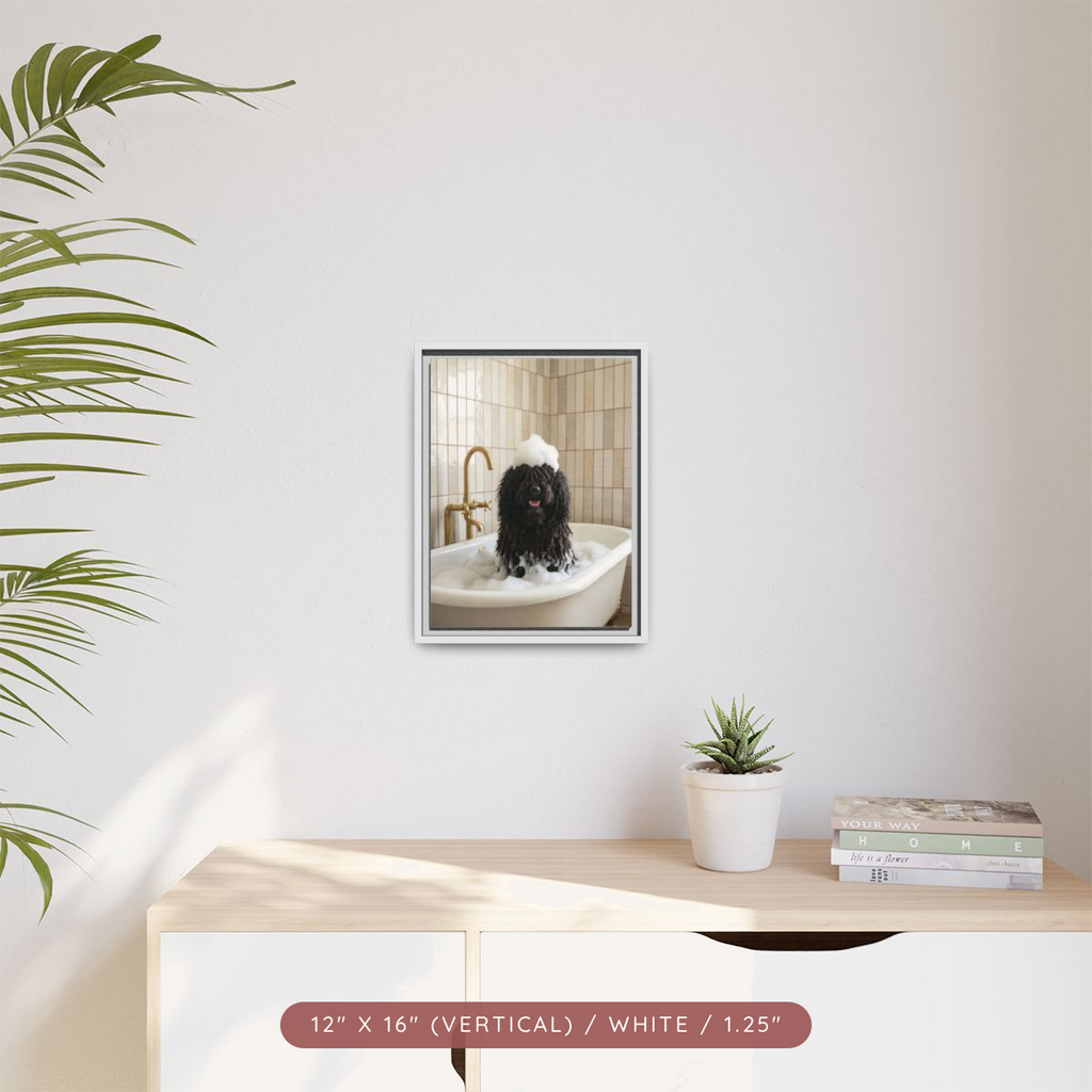 Custom Bath Portrait, Framed Matte Canvas — Bubble Bath Bliss — view 26