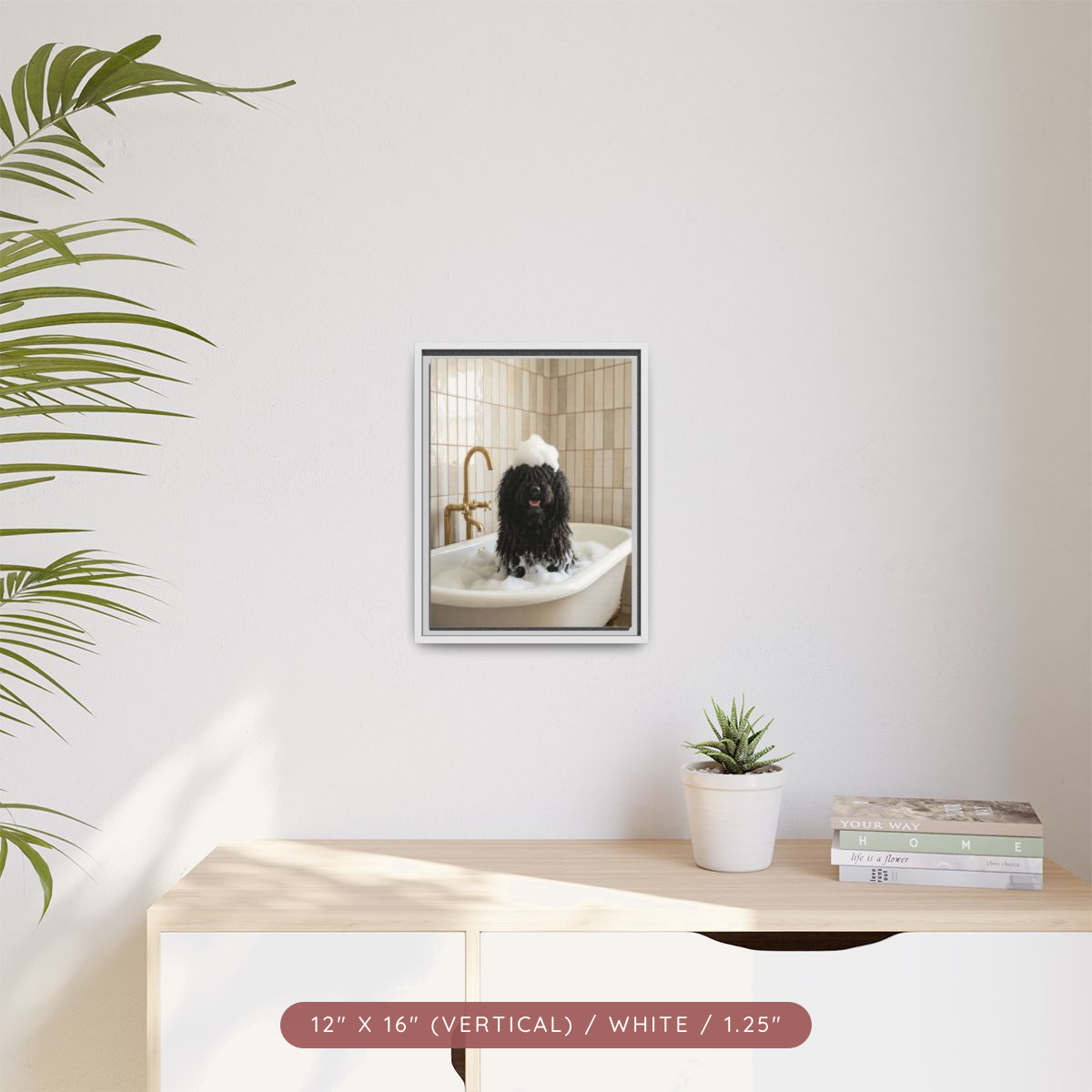 Custom Bath Portrait, Framed Matte Canvas — Bubble Bath Bliss — view 26