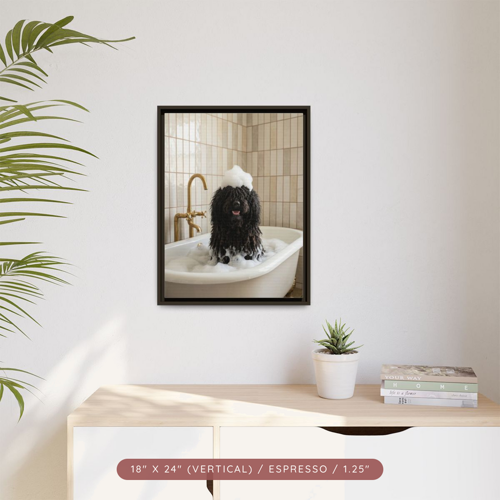 Custom Bath Portrait, Framed Matte Canvas — Bubble Bath Bliss — view 43