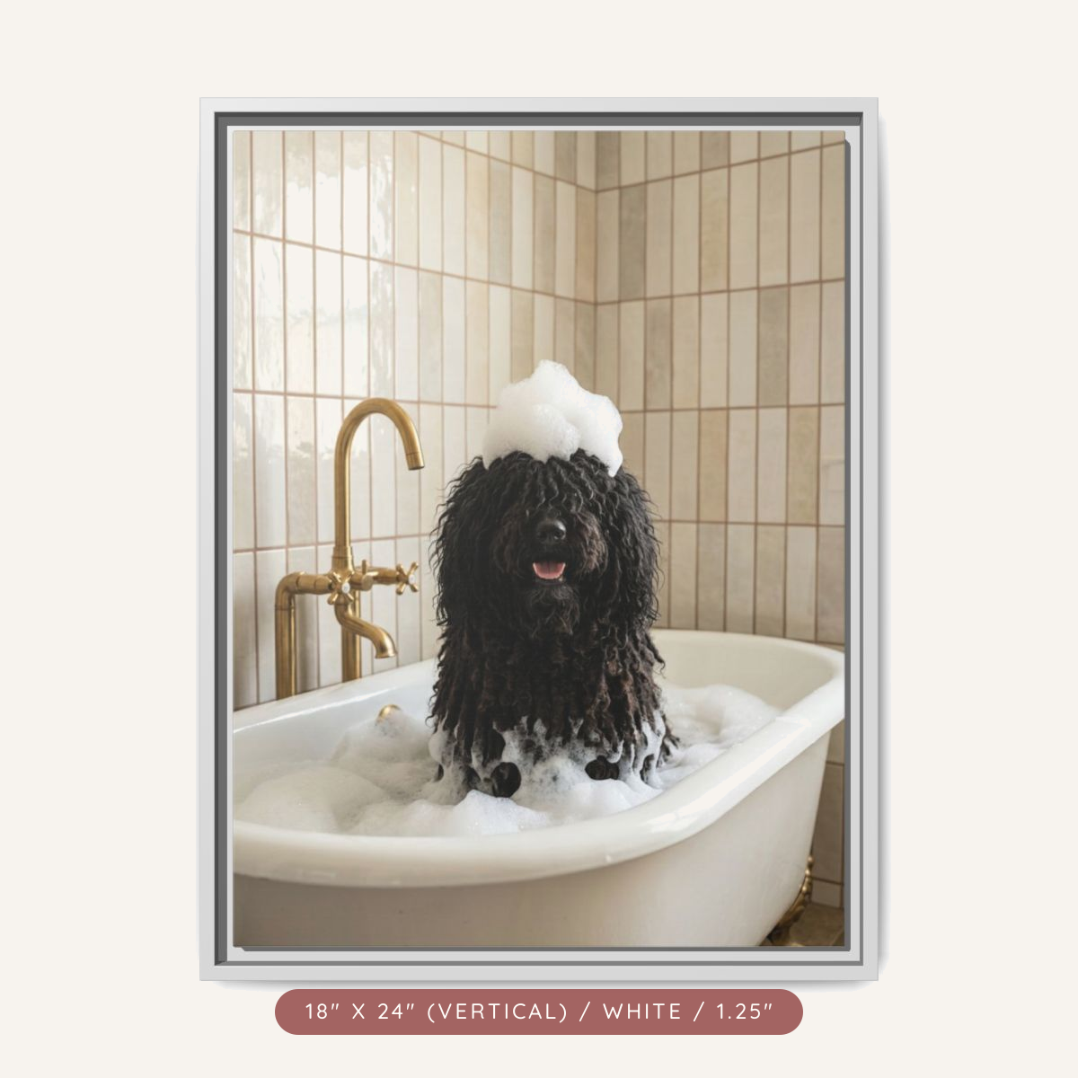 Custom Bath Portrait, Framed Matte Canvas — Bubble Bath Bliss — view 37