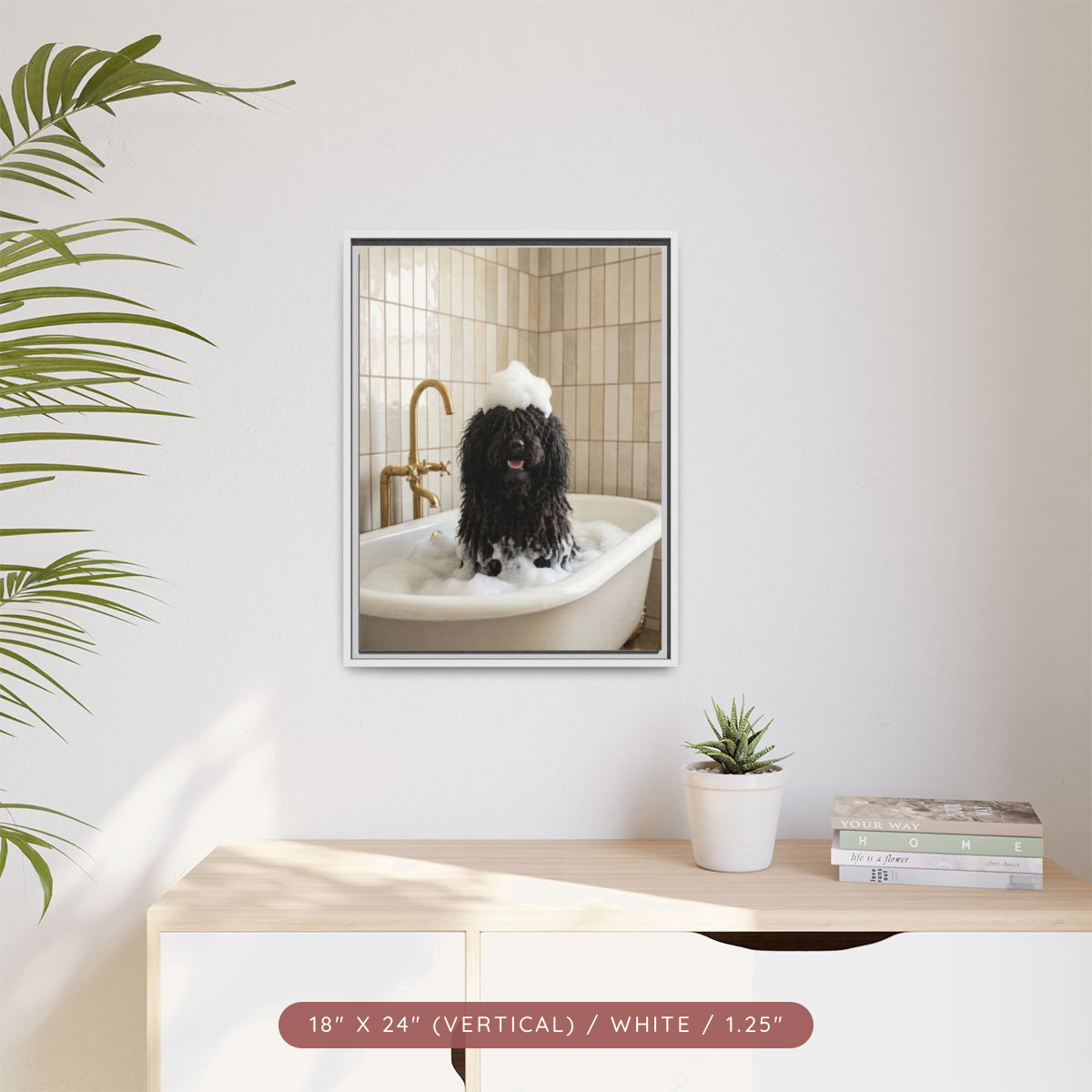 Custom Bath Portrait, Framed Matte Canvas — Bubble Bath Bliss — view 45