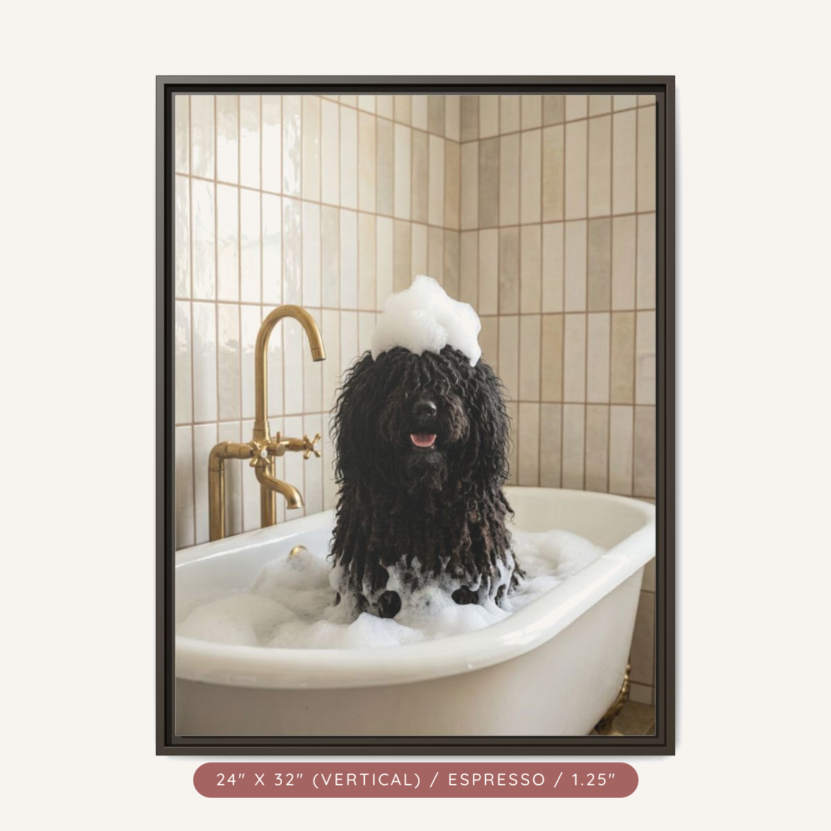Custom Bath Portrait, Framed Matte Canvas — Bubble Bath Bliss — view 51