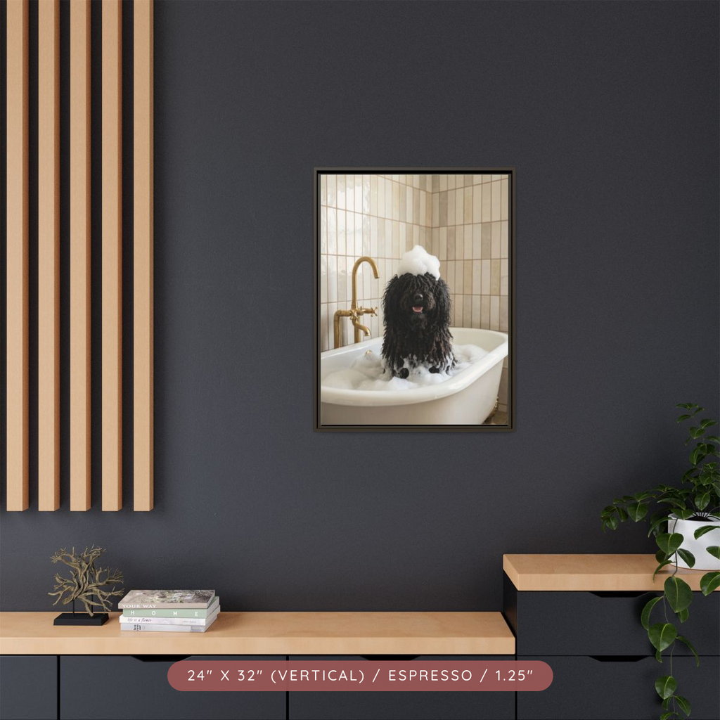 Custom Bath Portrait, Framed Matte Canvas — Bubble Bath Bliss — view 63