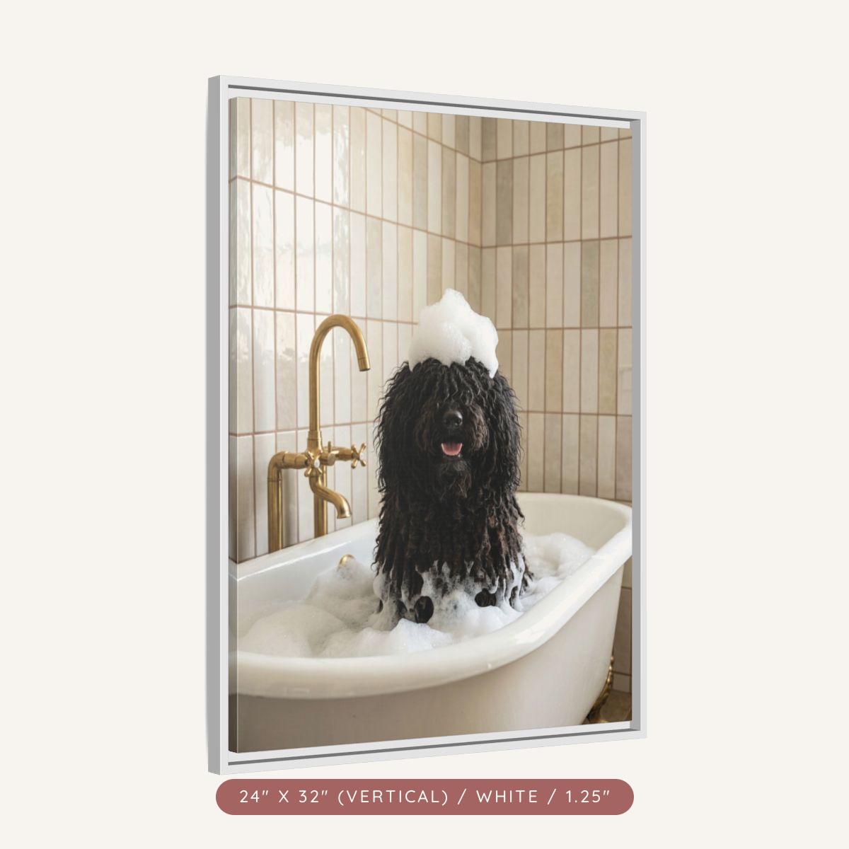 Custom Bath Portrait, Framed Matte Canvas — Bubble Bath Bliss — view 54