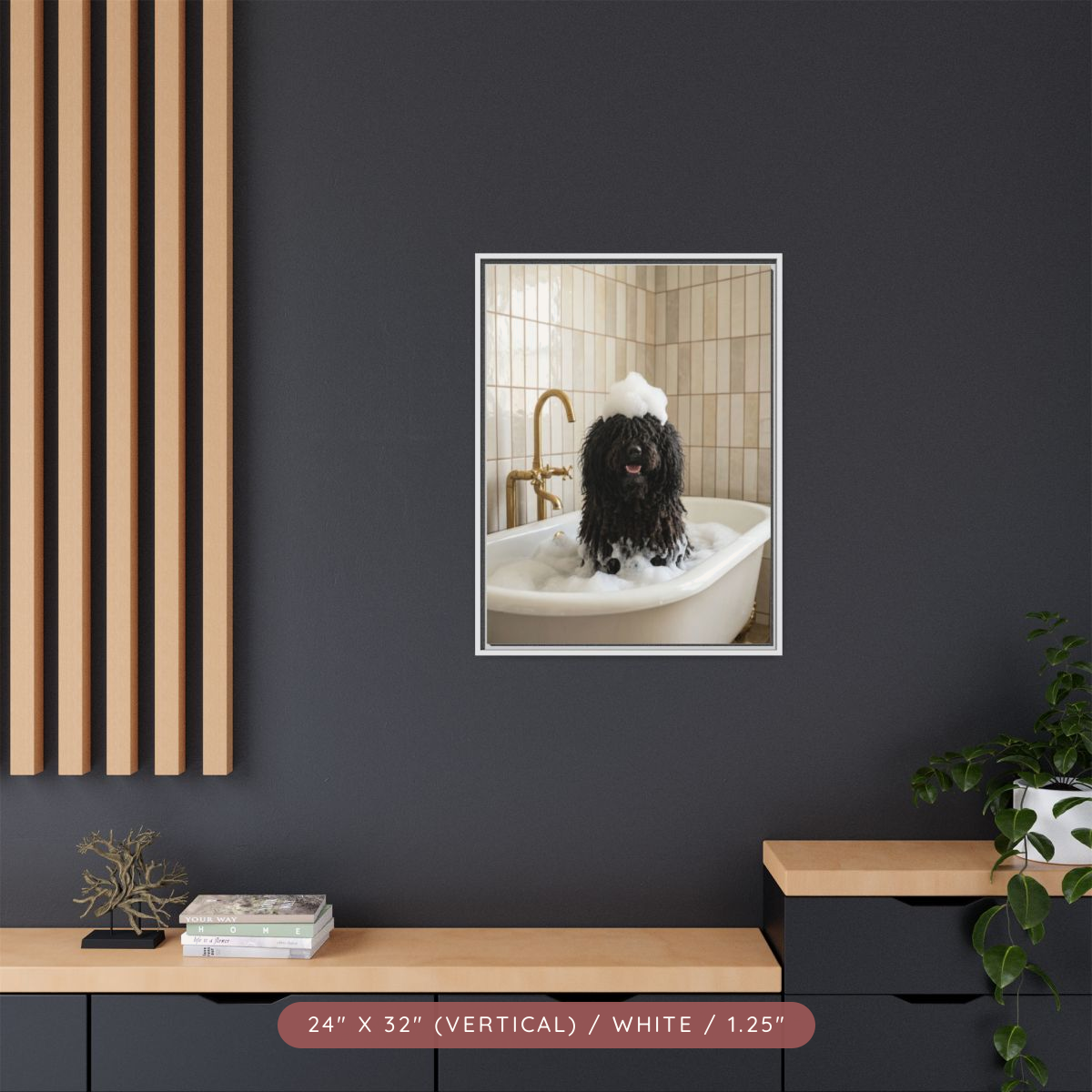 Custom Bath Portrait, Framed Matte Canvas — Bubble Bath Bliss — view 62
