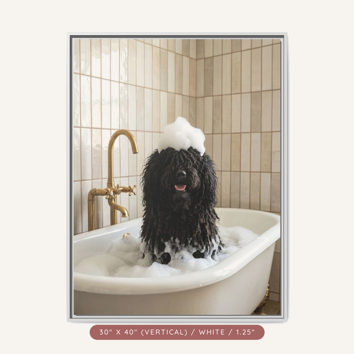 Custom Bath Portrait, Framed Matte Canvas — Bubble Bath Bliss — view 67