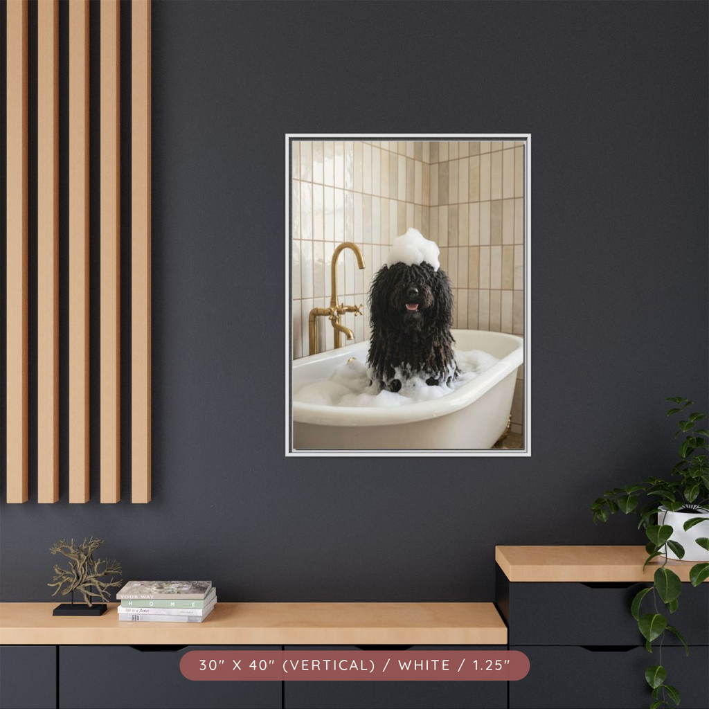 Custom Bath Portrait, Framed Matte Canvas — Bubble Bath Bliss — view 79