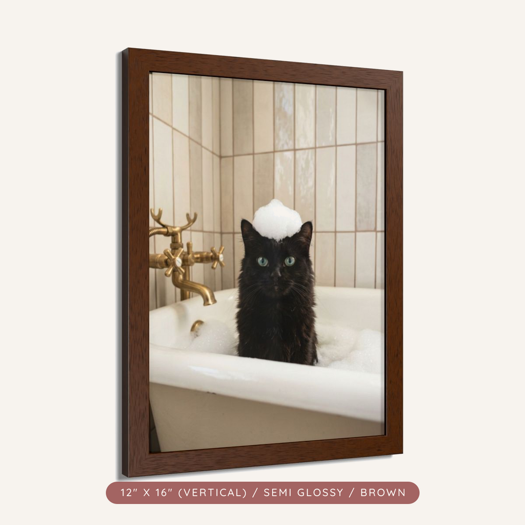 Custom Bath-Time Portrait, Framed Poster — Bubbles & Joy — view 4