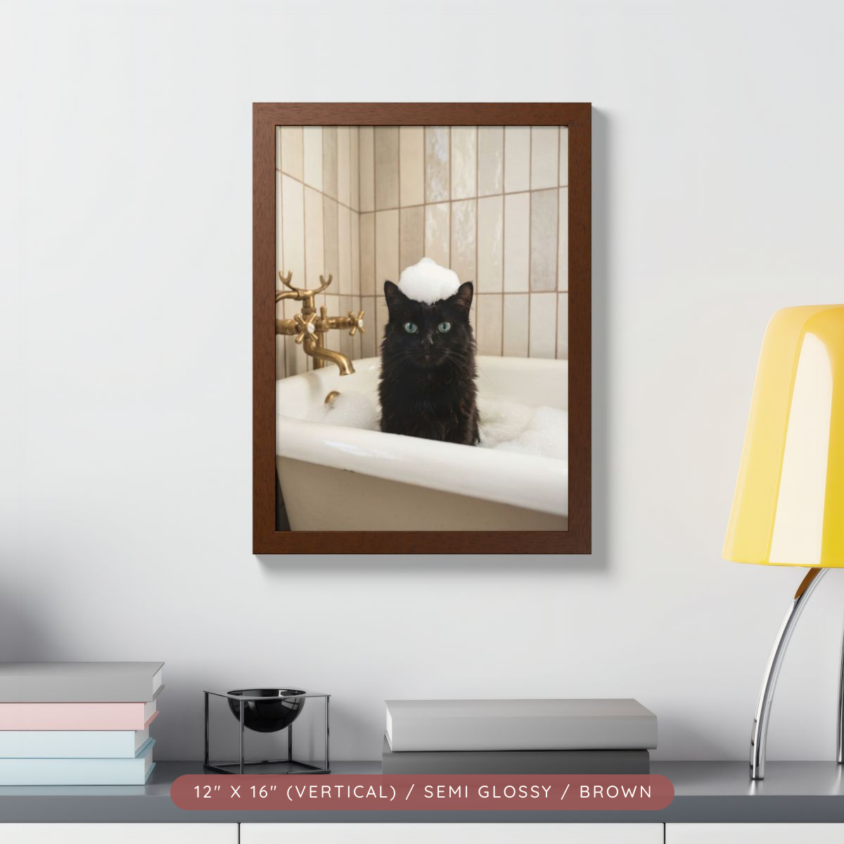 Custom Bath-Time Portrait, Framed Poster — Bubbles & Joy — view 6