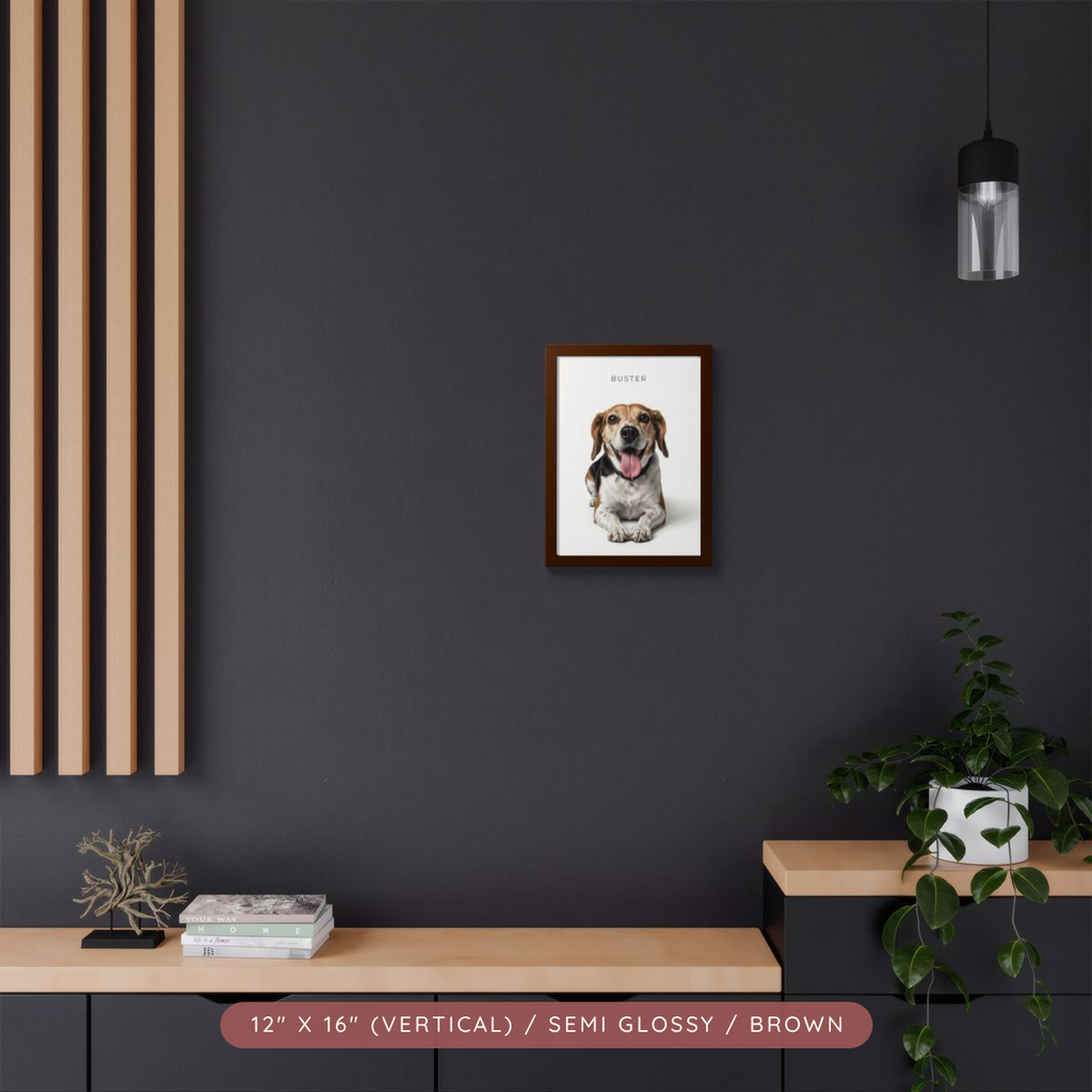 Custom Pet Portrait from Photo, Framed Print — Lying Down, Looking Up — view 8