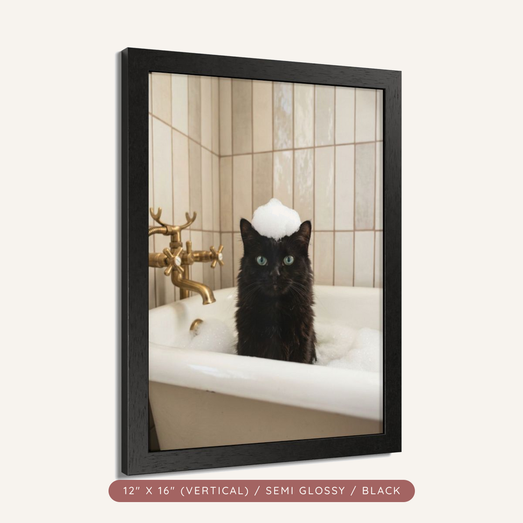 Custom Bath-Time Portrait, Framed Poster — Bubbles & Joy — view 5