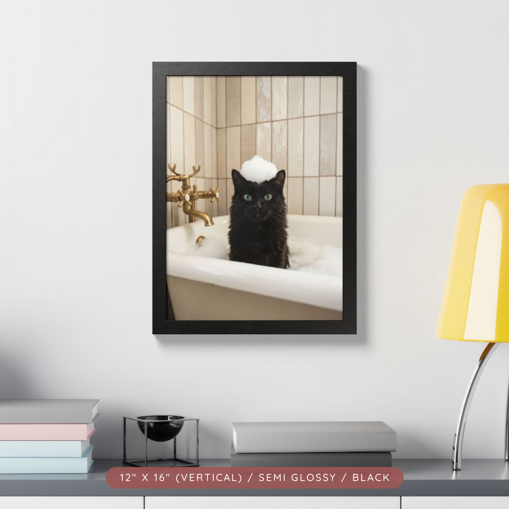 Custom Bath-Time Portrait, Framed Poster — Bubbles & Joy — view 7
