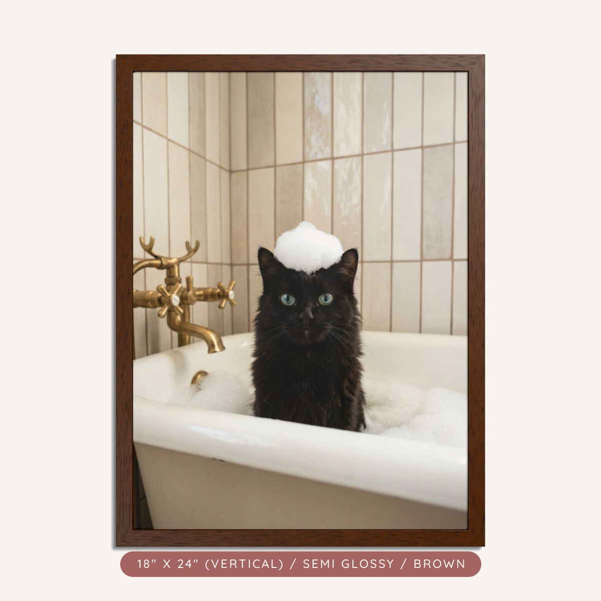 Custom Bath-Time Portrait, Framed Poster — Bubbles & Joy — view 10