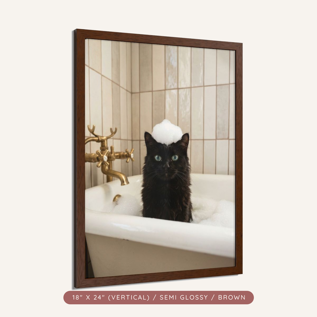 Custom Bath-Time Portrait, Framed Poster — Bubbles & Joy — view 12