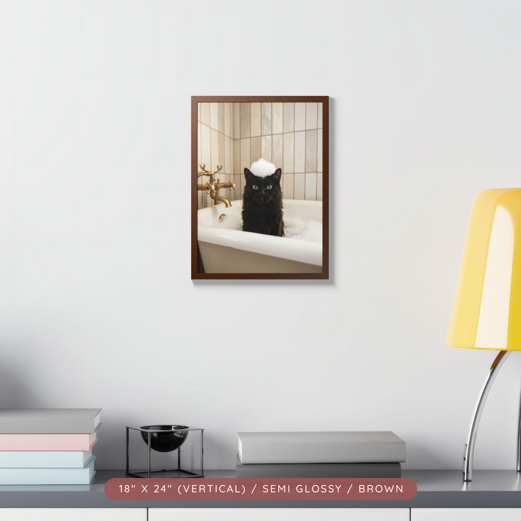 Custom Bath-Time Portrait, Framed Poster — Bubbles & Joy — view 14