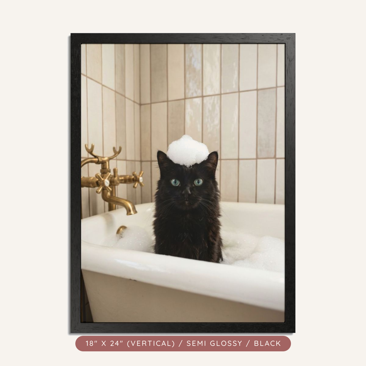 Custom Bath-Time Portrait, Framed Poster — Bubbles & Joy — view 11