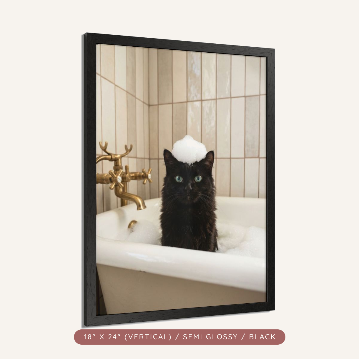 Custom Bath-Time Portrait, Framed Poster — Bubbles & Joy — view 13