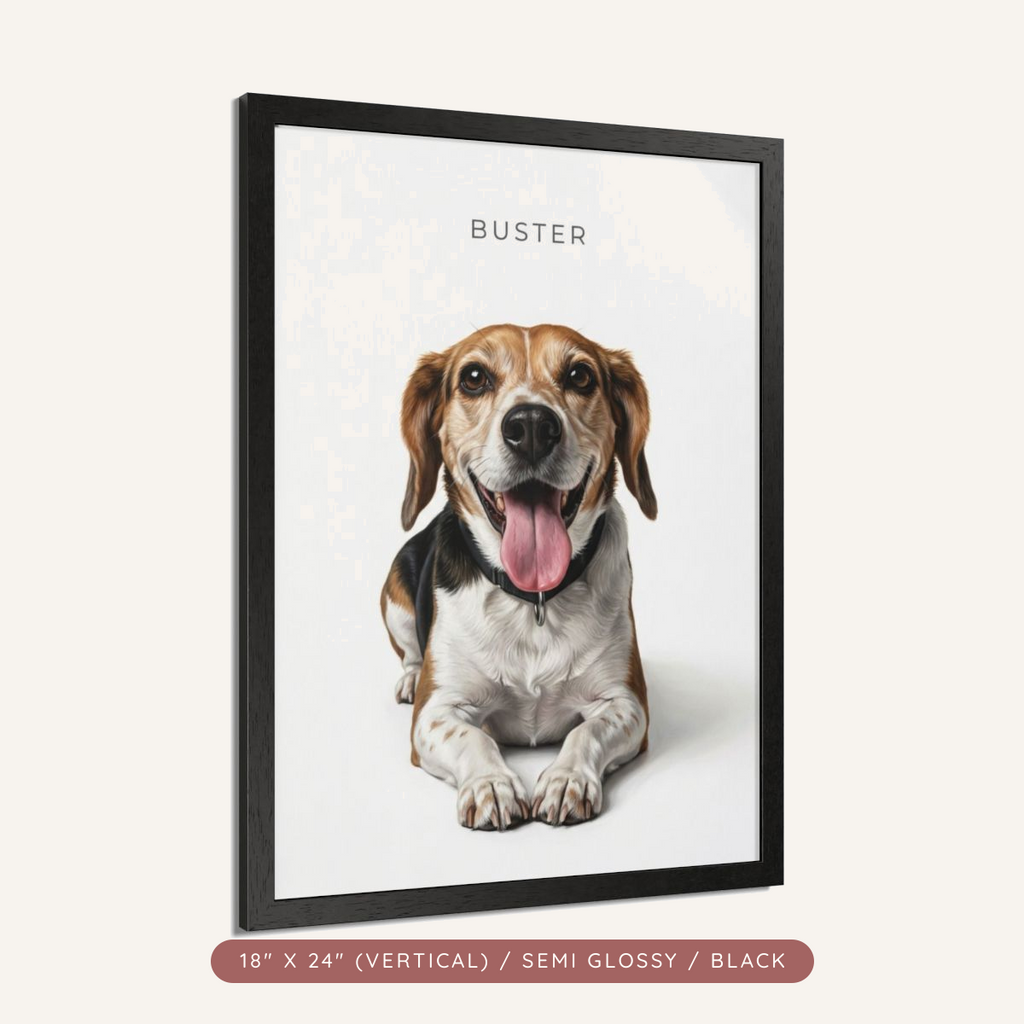 Custom Pet Portrait from Photo, Framed Print — Lying Down, Looking Up — view 13
