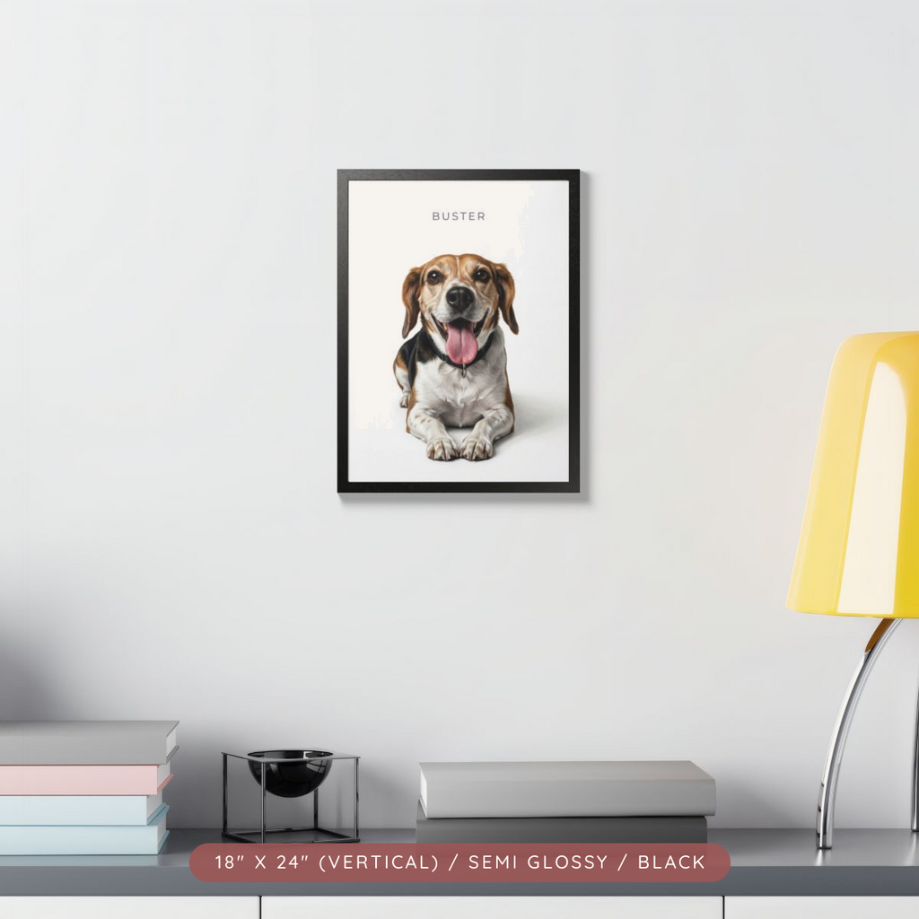 Custom Pet Portrait from Photo, Framed Print — Lying Down, Looking Up — view 15
