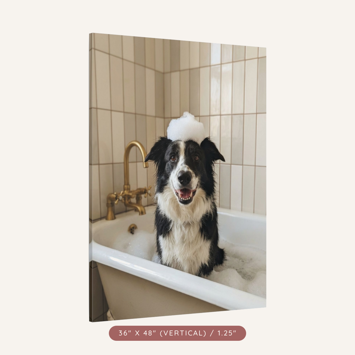 Custom Bath-Time Portrait on Matte Canvas — Bubbles & Joy — view 28