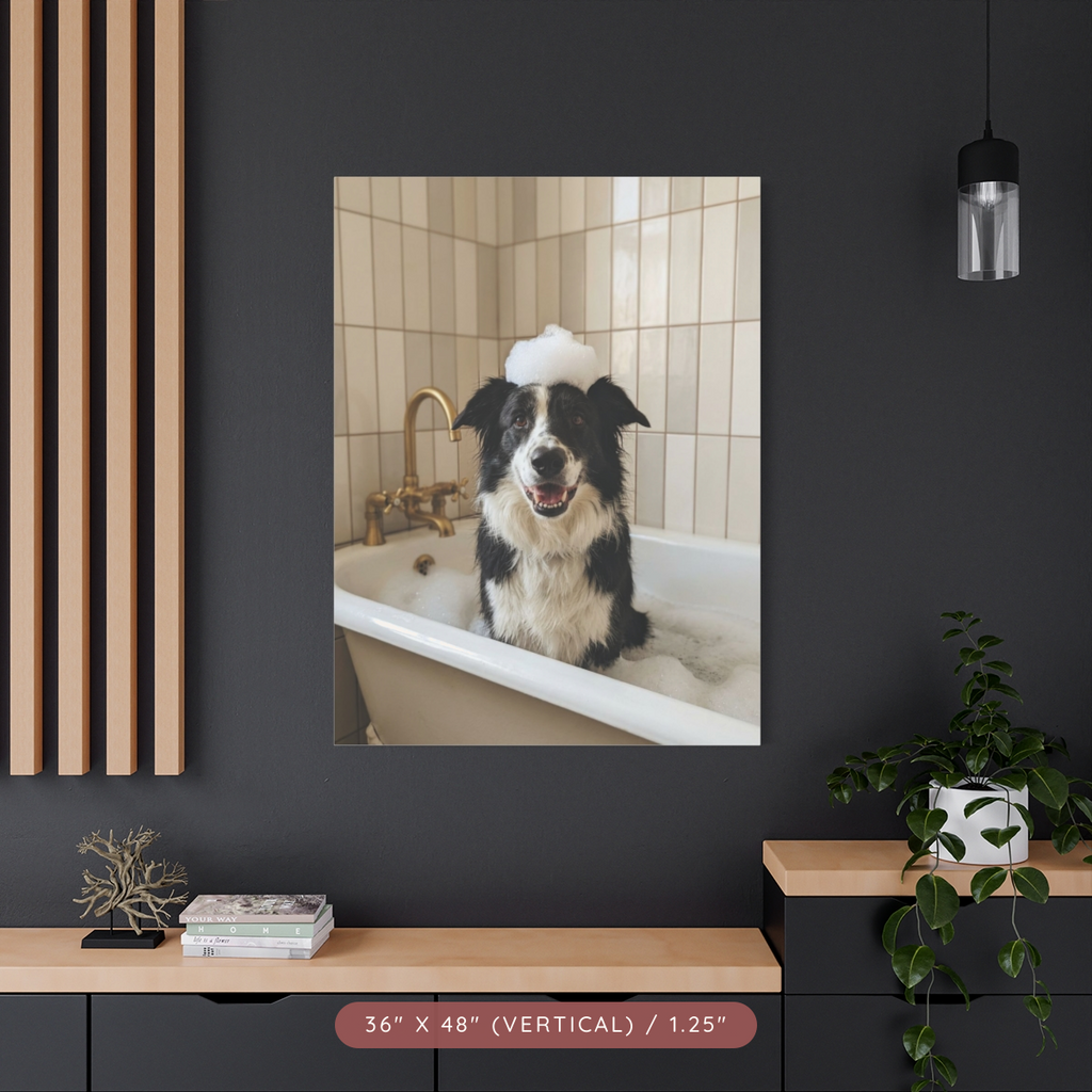 Custom Bath-Time Portrait on Matte Canvas — Bubbles & Joy — view 30