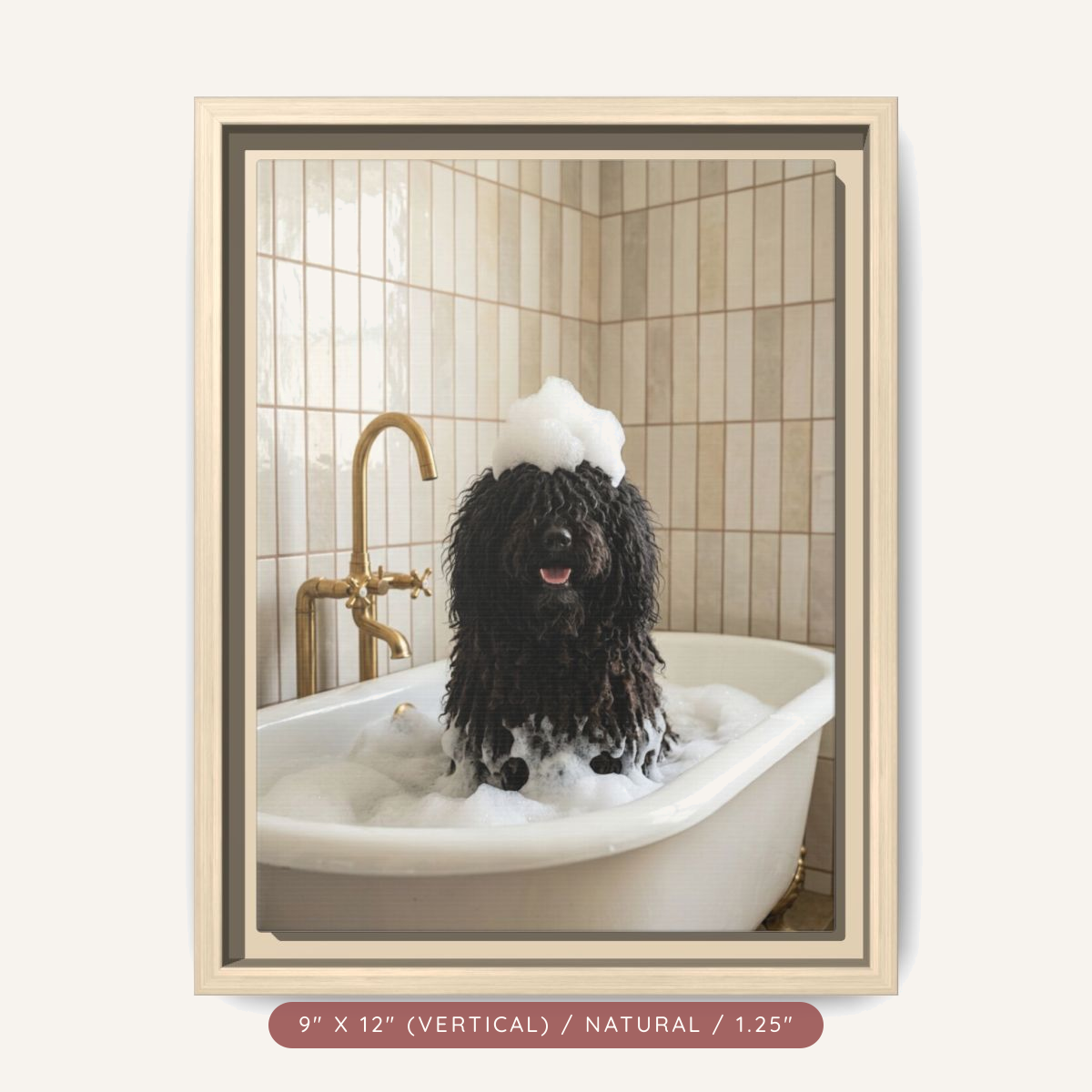Custom Bath Portrait, Framed Matte Canvas — Bubble Bath Bliss — view 4