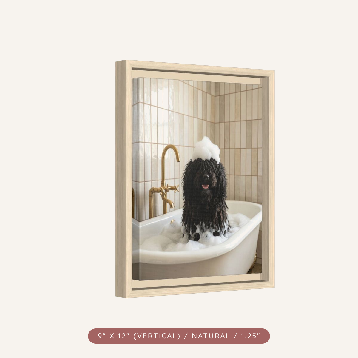 Custom Bath Portrait, Framed Matte Canvas — Bubble Bath Bliss — view 8