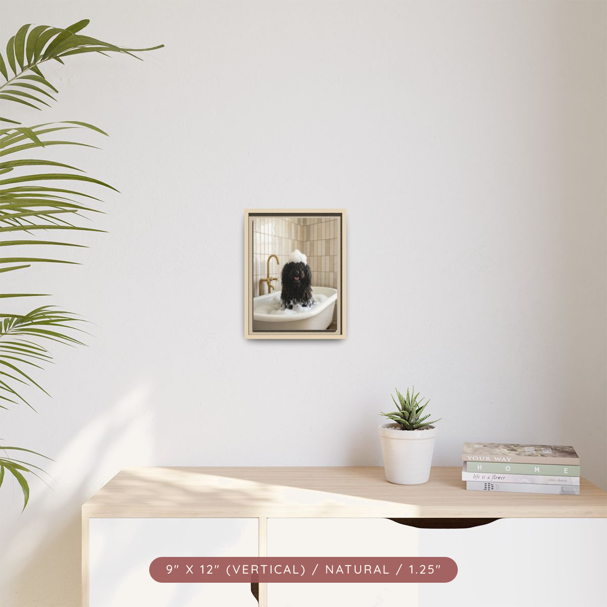 Custom Bath Portrait, Framed Matte Canvas — Bubble Bath Bliss — view 12