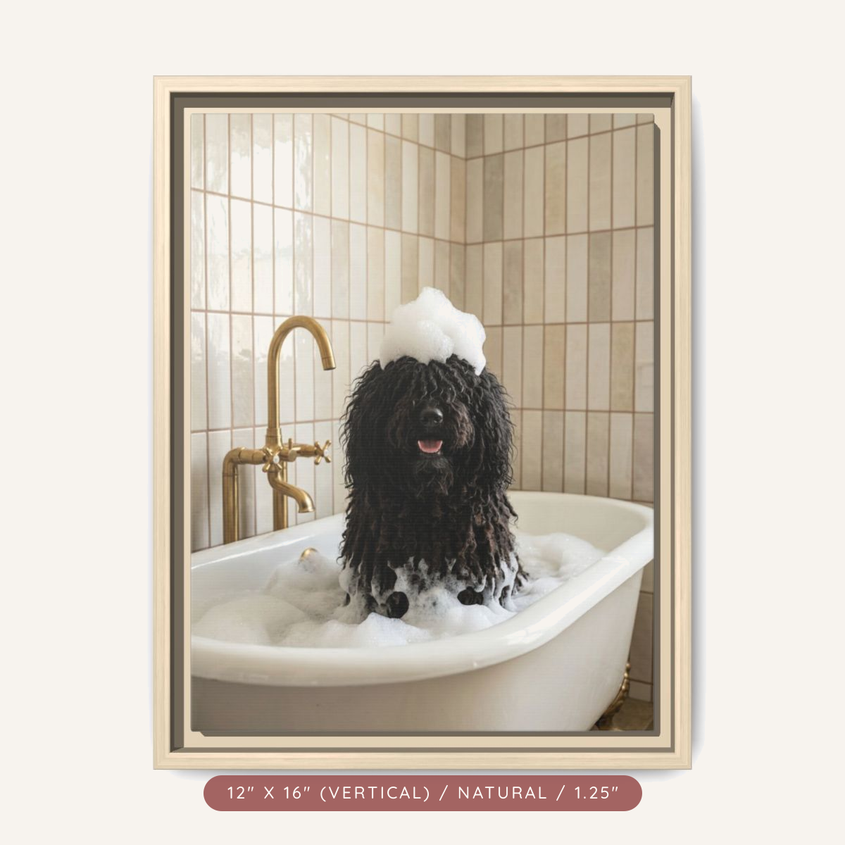 Custom Bath Portrait, Framed Matte Canvas — Bubble Bath Bliss — view 21