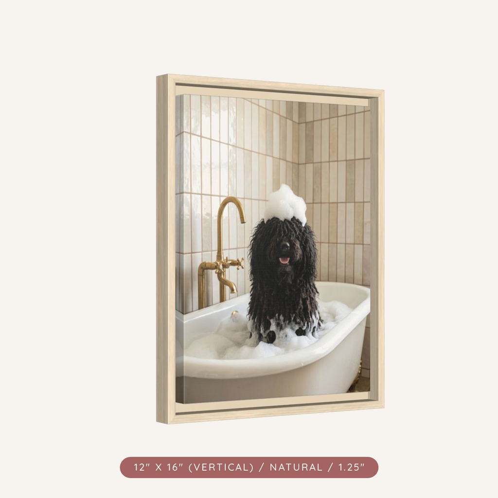 Custom Bath Portrait, Framed Matte Canvas — Bubble Bath Bliss — view 25