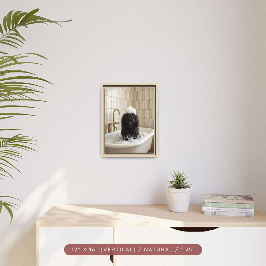 Custom Bath Portrait, Framed Matte Canvas — Bubble Bath Bliss — view 29