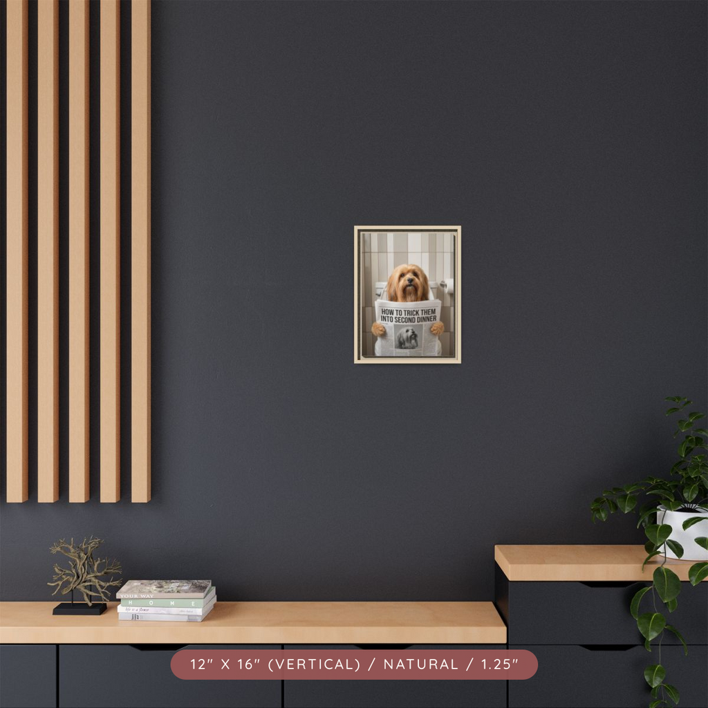 Custom Pet Portrait on Matte Canvas, Framed — The Bathroom Reader — view 33