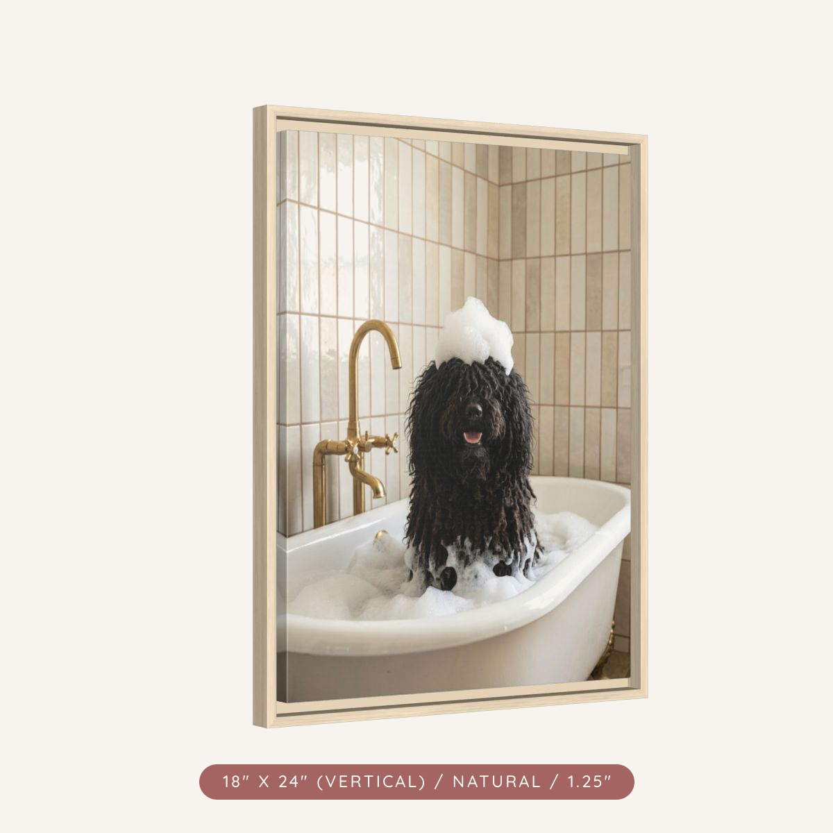 Custom Bath Portrait, Framed Matte Canvas — Bubble Bath Bliss — view 38