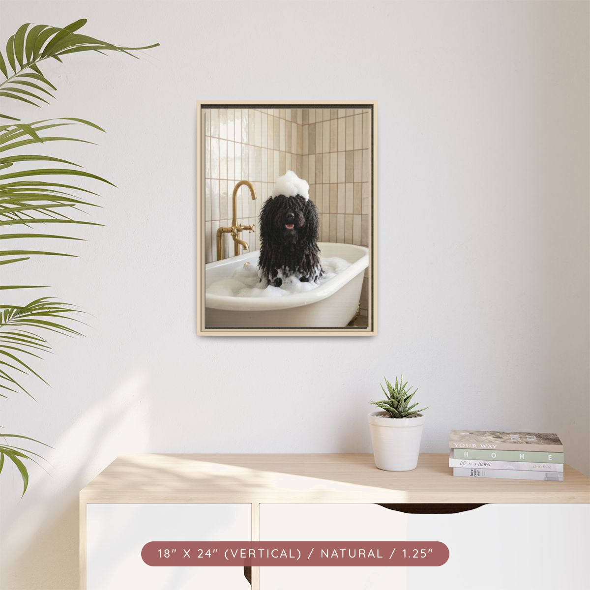 Custom Bath Portrait, Framed Matte Canvas — Bubble Bath Bliss — view 42