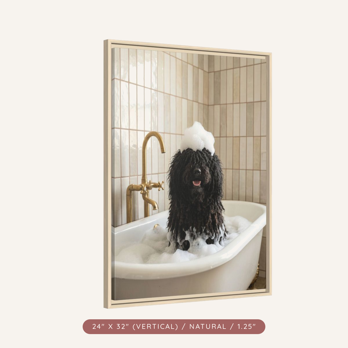Custom Bath Portrait, Framed Matte Canvas — Bubble Bath Bliss — view 56