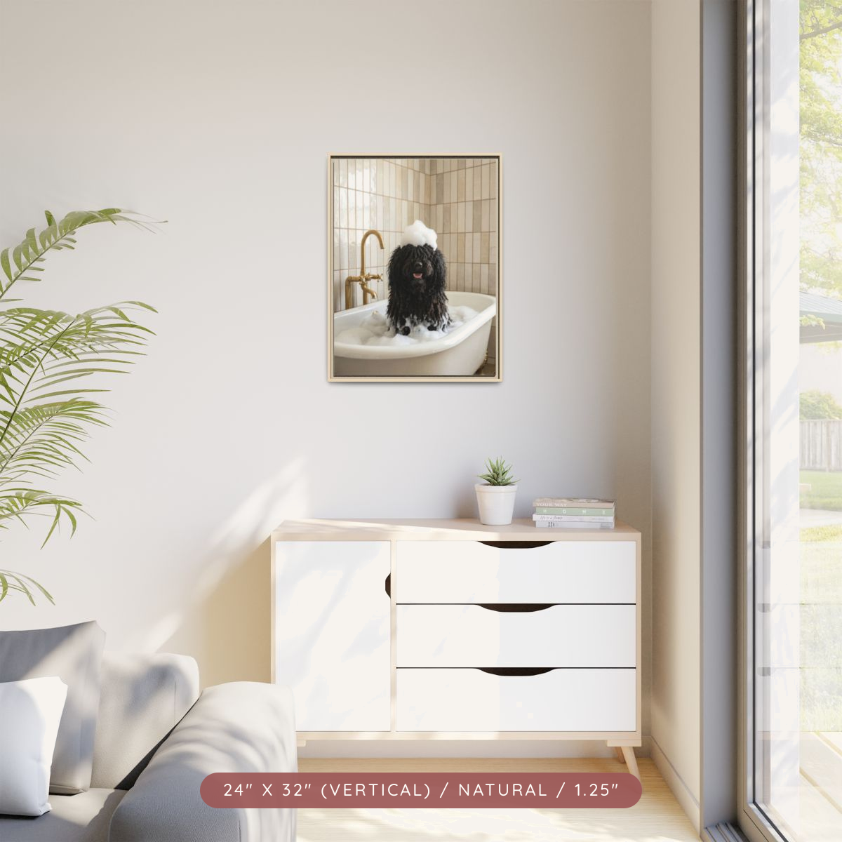 Custom Bath Portrait, Framed Matte Canvas — Bubble Bath Bliss — view 60