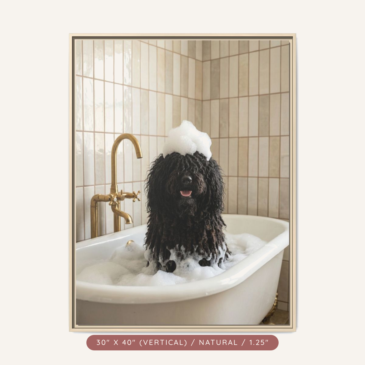 Custom Bath Portrait, Framed Matte Canvas — Bubble Bath Bliss — view 66
