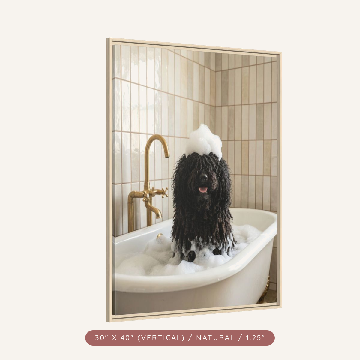 Custom Bath Portrait, Framed Matte Canvas — Bubble Bath Bliss — view 70